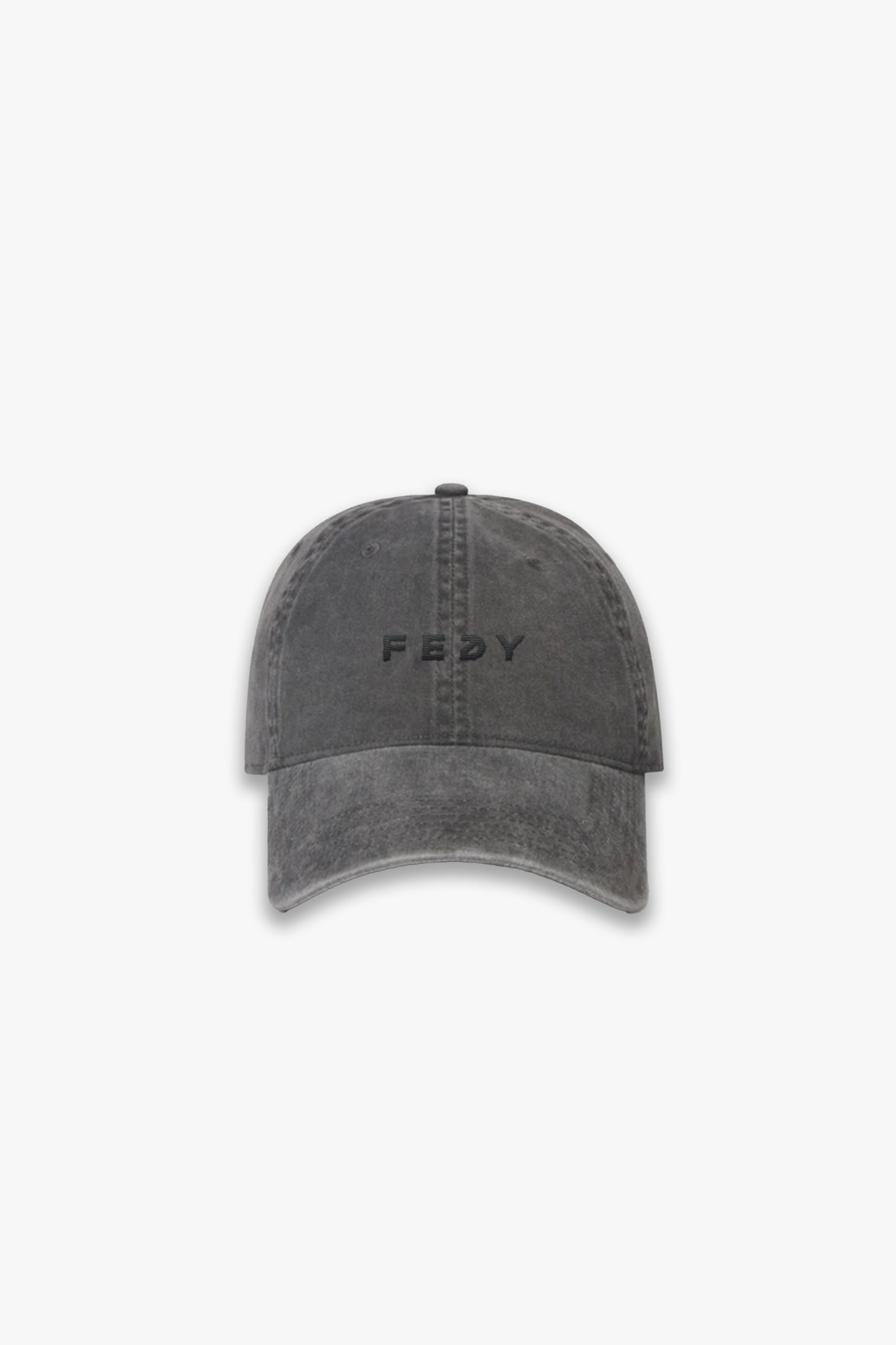 washed black dad hat front