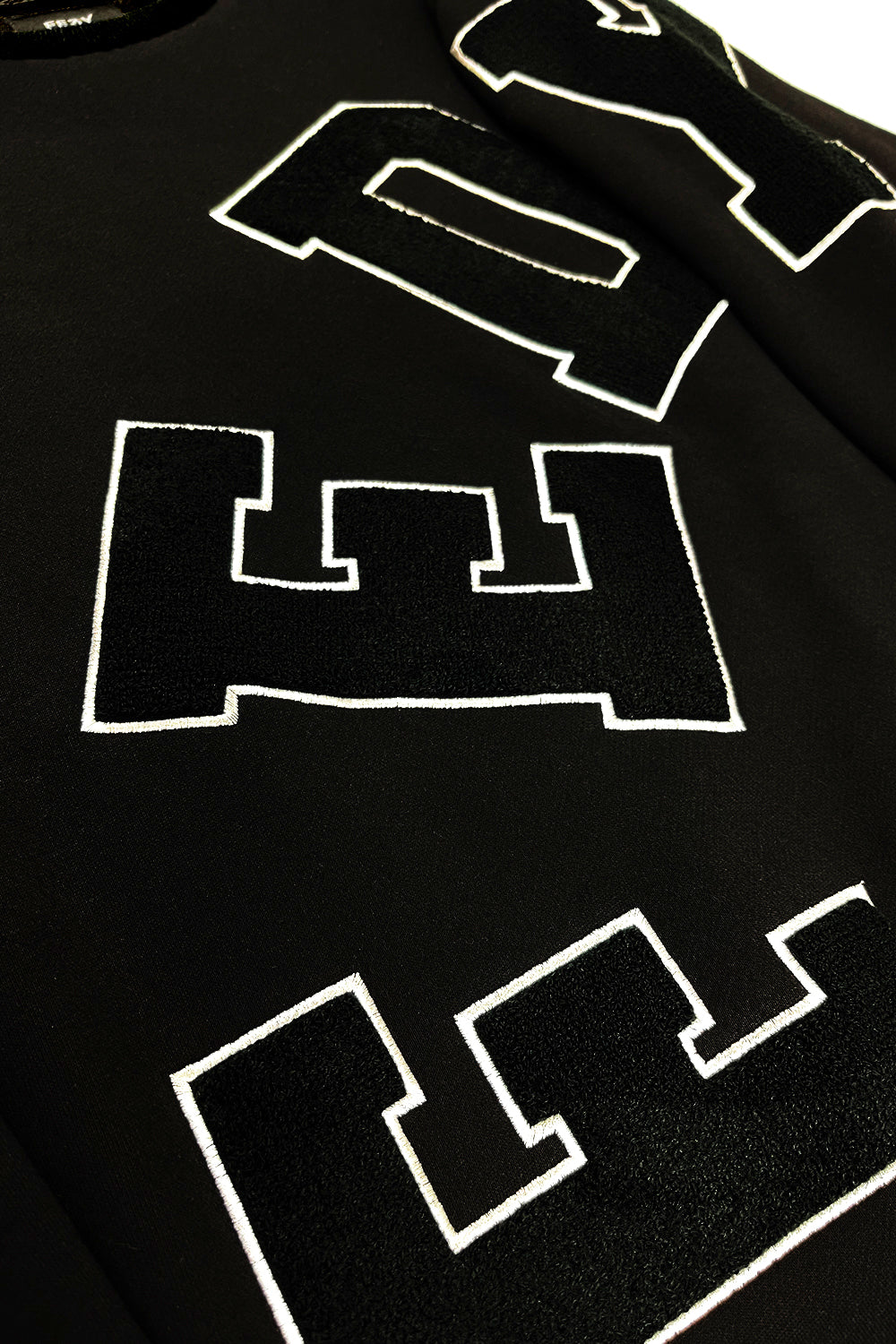 chenille crewneck close view