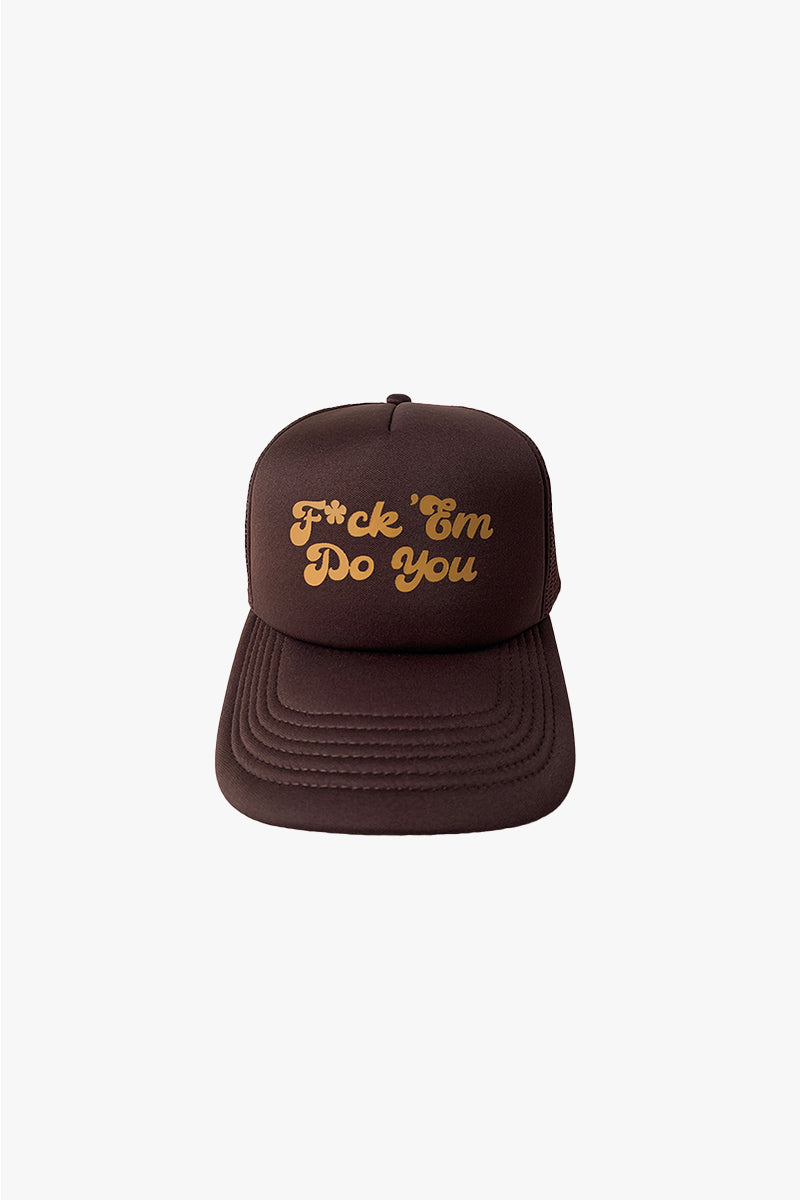 luxury brown trucker hat