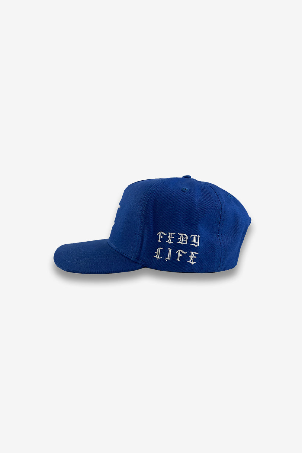 royal blue snapback side view